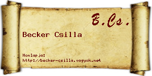 Becker Csilla névjegykártya